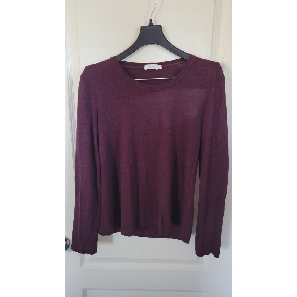 Women's A.L.C. Linen Cut Out Back Long Sleeve Shirt